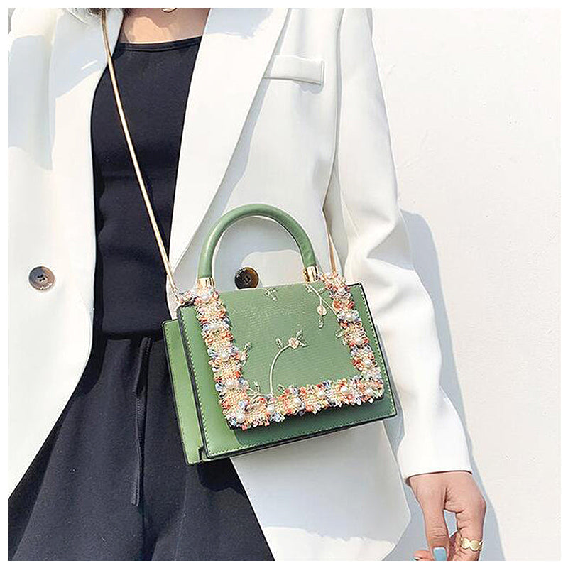 LOU™ | FLOW Stijlvolle Bloemen Handtas van Vegan Leer